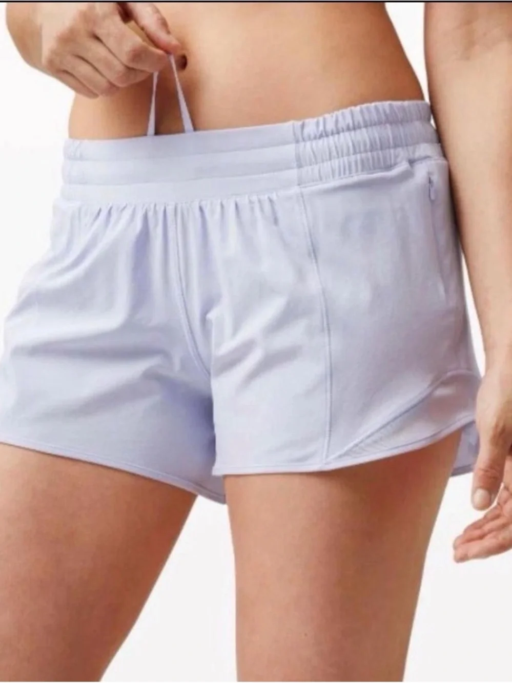 Lululemon women’s Hotty Hot High‑Rise 4” Lined Shorts Light Blue LW7AYXT